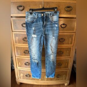 Distressed Blue Jeans
